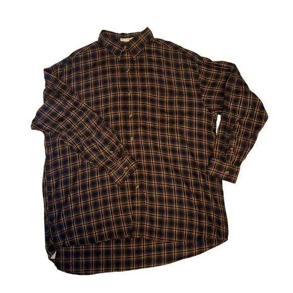 Plaid Men's Shirt - Black and Brown - Picture 1 of 6